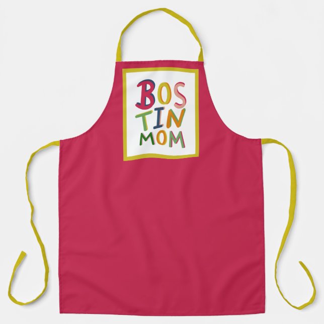 Personalised Bostin Mum Black Country Apron (Front)