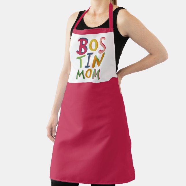 Personalised Bostin Mum Black Country Apron (Insitu)