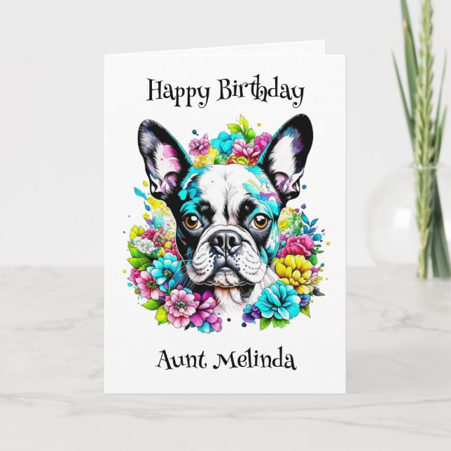 Personalised Boston Terrier Birthday Card (Front)