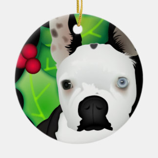 Personalised Boston Terrier Ceramic Tree Decoration