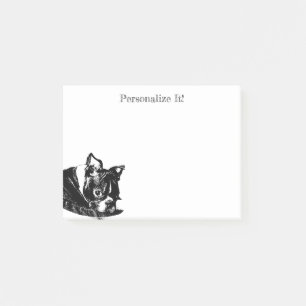 Personalised Boston Terrier Puppy Post-It Notes