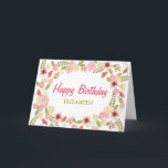 Personalised Botanical Birthday Card<br><div class="desc">This birthday card can be personalised with a name on the outside and a custom message on the interior. Features a floral botanical graphic.</div>