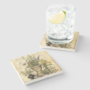 Personalised Botanical Chic Herb Stone Coaster