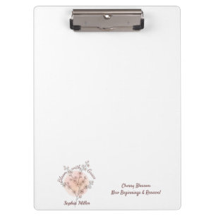 Personalised Botanical Custom Name Birth Flower Clipboard
