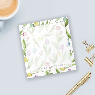 Personalised Botanical Flower Colourful Tulip Notepad