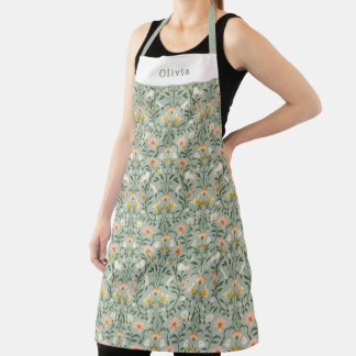 Personalised Botanical Flower Floral Pattern. Apron