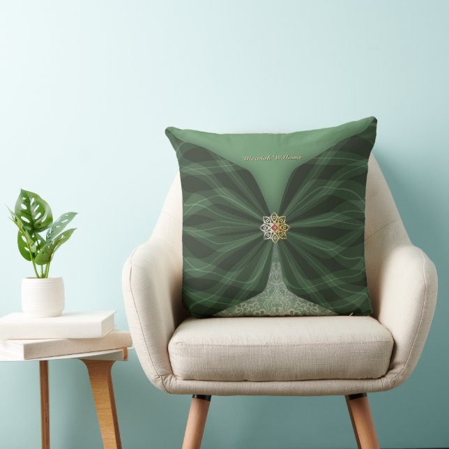 Personalised Botanical Green Textile Illusion Cushion (Chair)