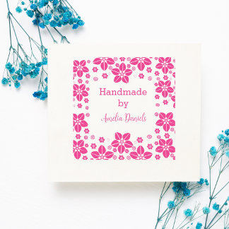 Personalised Botanical Handmade by Self-inking Stamp