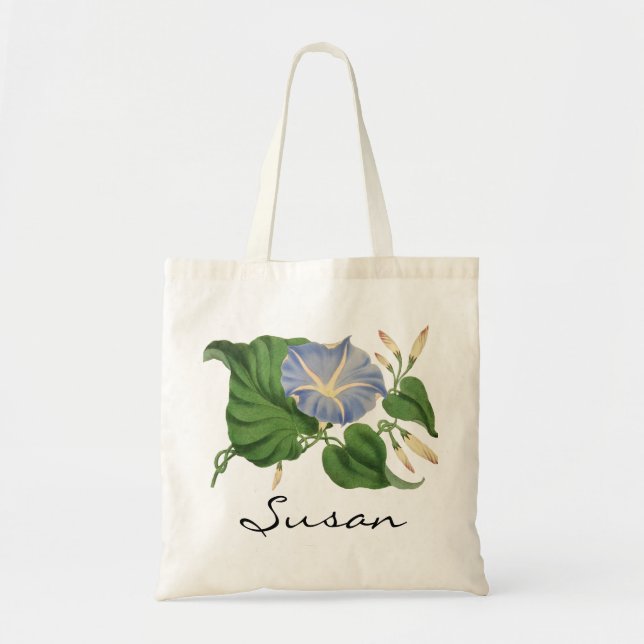 Personalised Botanical Morning Glory Tote Bag (Front)