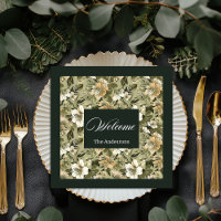 Personalised Botanical Napkins Lux Gold Accent