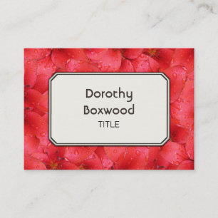 Personalised Botanical Red Garden Lilies Customise Business Card