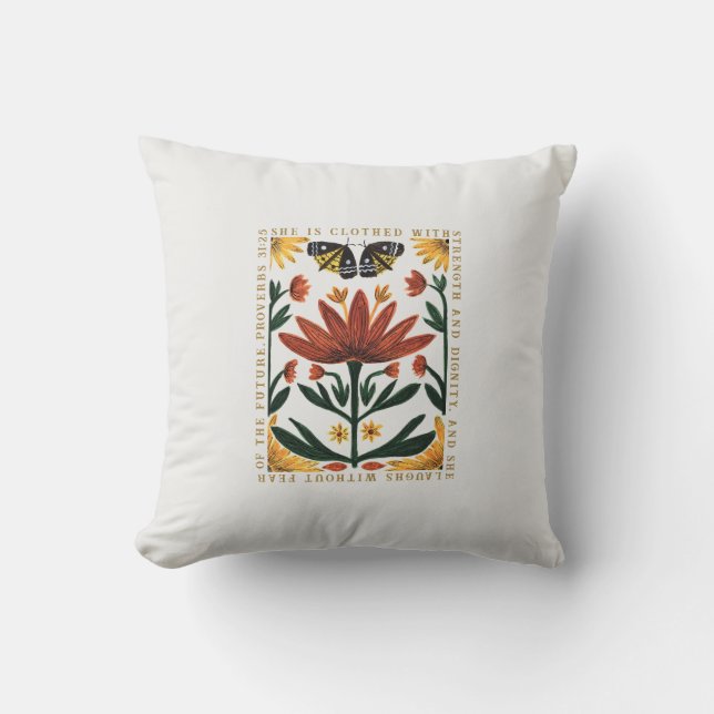 Personalised Botanical Scripture Cotton Cushion (Front)