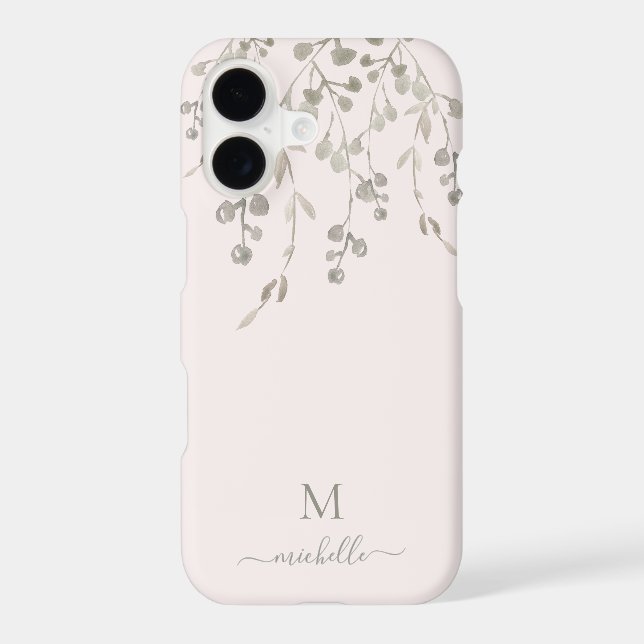 Personalised Botanical Watercolor Monogram Pink (Back)