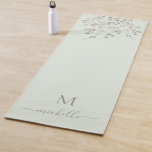 Personalised Botanical Watercolor Monogram Sage Yoga Mat<br><div class="desc">A modern monogram design featuring an elegant botanical watercolor. Script typography for your name and serif typography for your monogram on a soft pastel sage green background. The monogram and name can be easily personalised.</div>