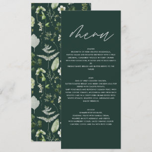 Personalised Botanical Wedding Elegant Greenery Menu