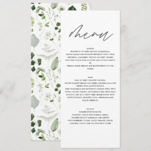 Personalised Botanical Wedding Elegant Greenery Menu