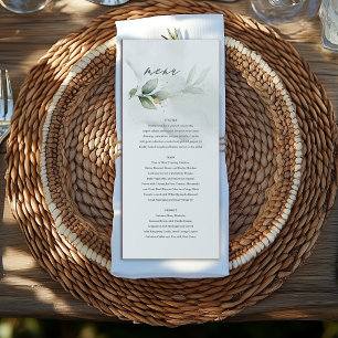 Personalised Botanical Wedding Sage Green Menu