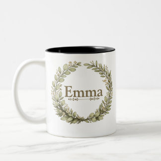 Personalised Botanical Wreath Mug | Custom Name Co