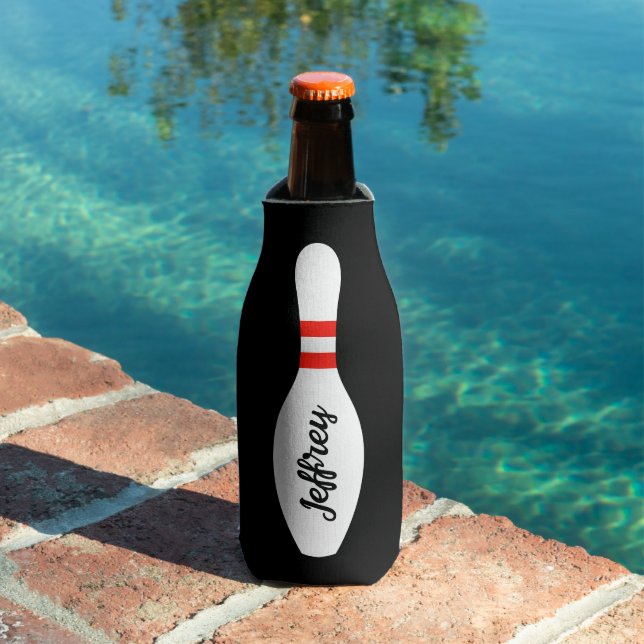 Personalised bottle cooler for bowling Birthday (In Situ Pool)
