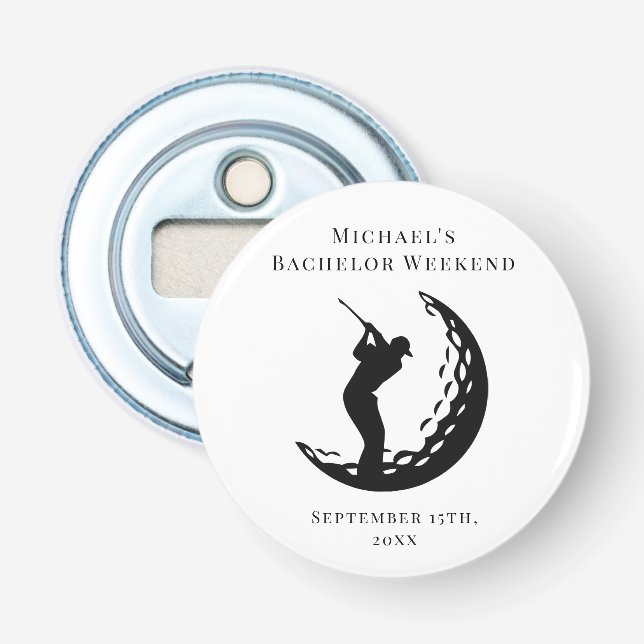 Personalised Bottle Opener | Bachelor Golf Weekend (Front)