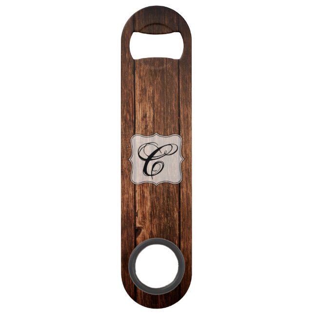 Personalised Bottle Opener Barn Wood Country Rusti (Front)