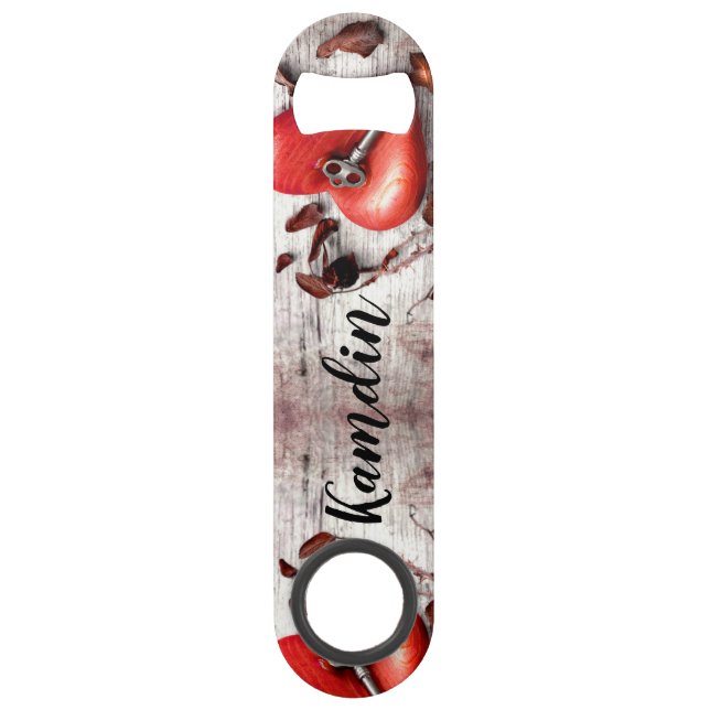 Personalised Bottle Opener Country Wood Key to my (Front)