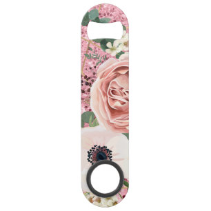 Personalised Bottle Opener Geometric Garden Rose