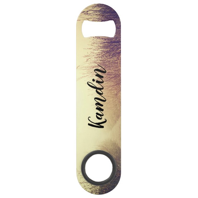 Personalised Bottle Opener Sunrise Pathway Walkway (Front)