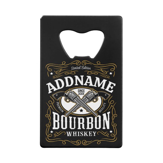 Personalised Bourbon Vintage Guns Whiskey Label (Front)
