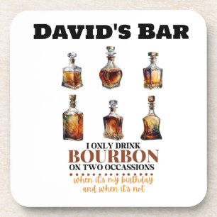 Personalised Bourbon Whiskey Coasters Set of 6
