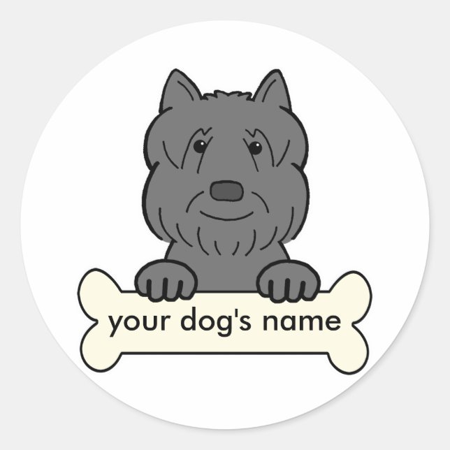 Personalised Bouvier des Flandres Classic Round Sticker (Front)
