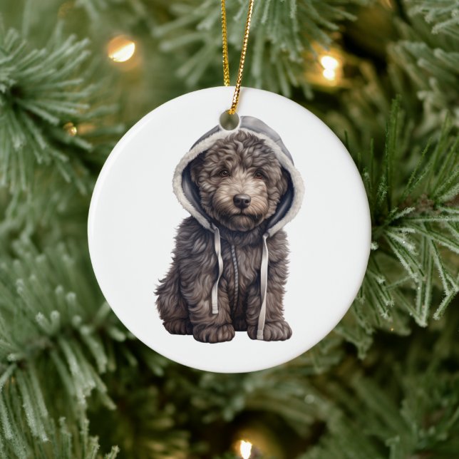 Personalised Bouvier des Flandres Dog Ceramic Tree Decoration (Tree)