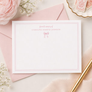 Personalised Bow Baby Shower Notecards