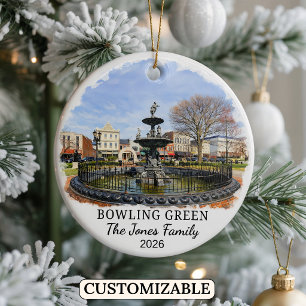 Personalised Bowling Green Ornament, Kentucky Ceramic Tree Decoration
