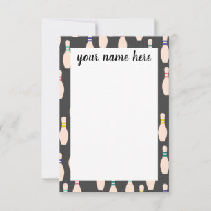 Personalised Bowling Pins Notecards