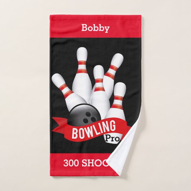 Personalised Bowling Pro Large Bowling Towel (Hand Towel)