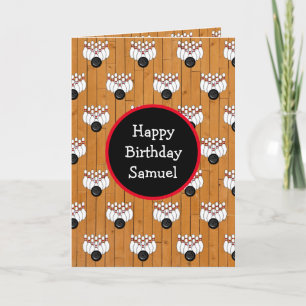 Personalised Bowling Themed Birthday   Card
