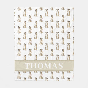 Personalised Boxer (Brindle) Fleece Blanket