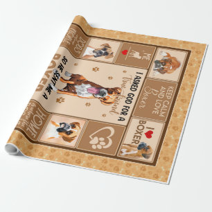 Personalised Boxer Dog Blanket Wrapping Paper