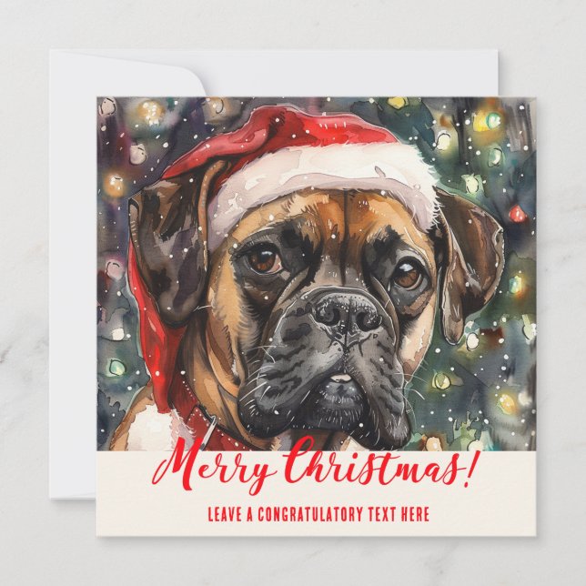 Personalised Boxer Dogs Holiday  Card (Front)