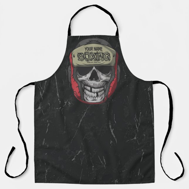 Personalised Boxer Fight Club Skeleton Boxing Gym Apron (Front)
