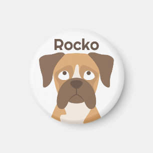 Personalised Boxer Magnet, boxer dog Custom Name Magnet