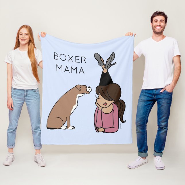 Personalised Boxer Mama  Fleece Blanket (In Situ)