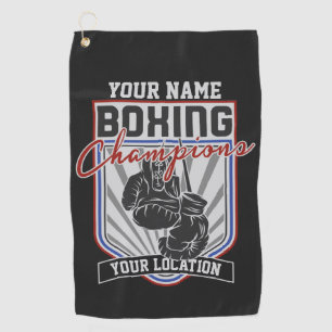 Personalised Boxing Champions Boxer Fitness Gym  Golf Towel