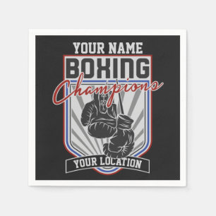 Personalised Boxing Champions Boxer Fitness Gym Napkin