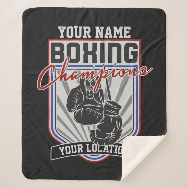 Personalised Boxing Champions Boxer Fitness Gym  Sherpa Blanket (Front)