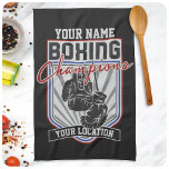 Personalised Boxing Champions Boxer Fitness Gym  Tea Towel<br><div class="desc">Personalised Boxing Champions Boxer Fitness Gym - Customise with your Name and Custom Text!</div>
