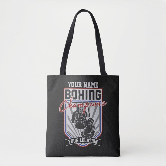 Personalised Boxing Champions Boxer Fitness Gym  Tote Bag (Front)