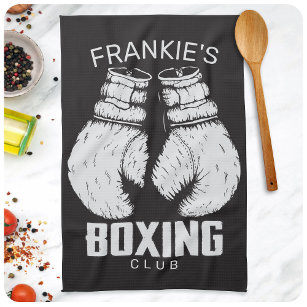 Personalised Boxing Club Boxer Gym Fighter Gloves Tea Towel