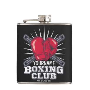 Personalised Boxing Gloves Fighter Champion Boxer Hip Flask